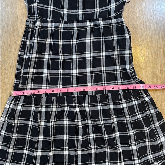 Asos Violet Romance Midi Dress Puff Sleeve Tiered Black White Plaid Check Size 4 - Picture 13 of 14